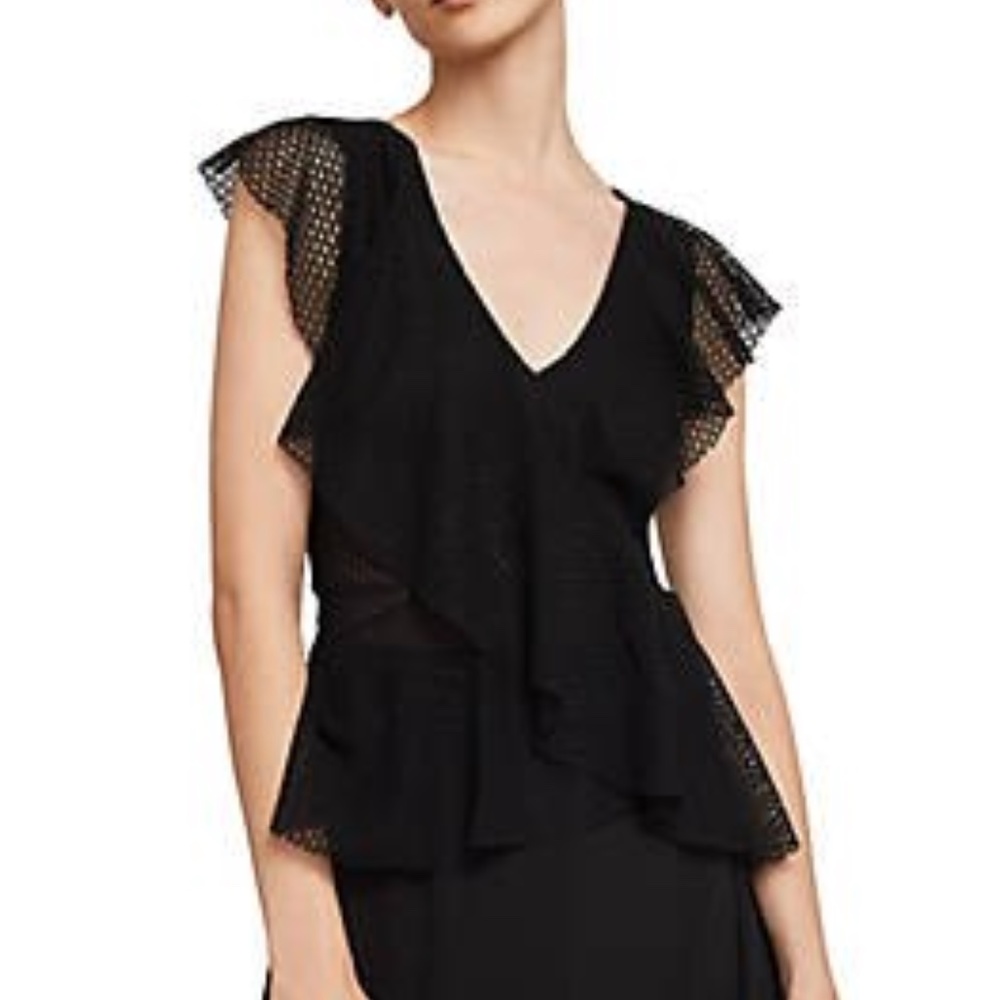 BCBGMaxAzaria Lace Ruffle Top